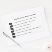 Recycelnd Zahlen (weiß) Rechteckiger Aufkleber (Umschlag)