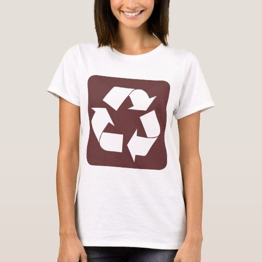 Recycelnd Zeichen - Dunkelbraun T-Shirt (Vorderseite)