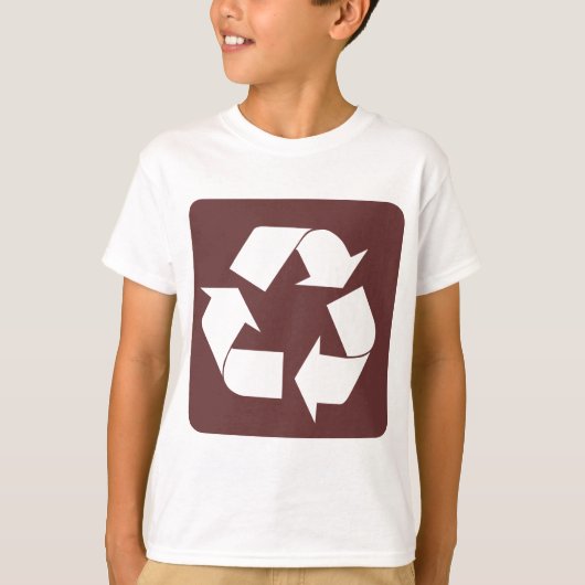 Recycelnd Zeichen - Dunkelbraun T-Shirt (Vorderseite)