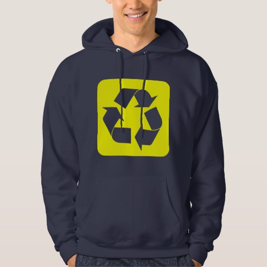 Recycelnd Zeichen - Gelb Hoodie (Vorderseite)
