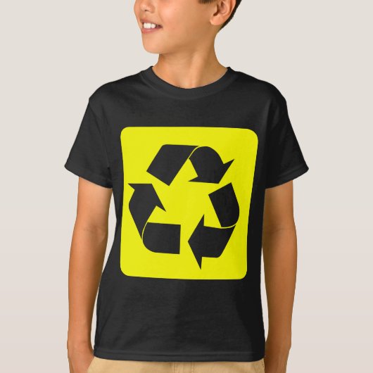 Recycelnd Zeichen - Gelb T-Shirt (Vorderseite)