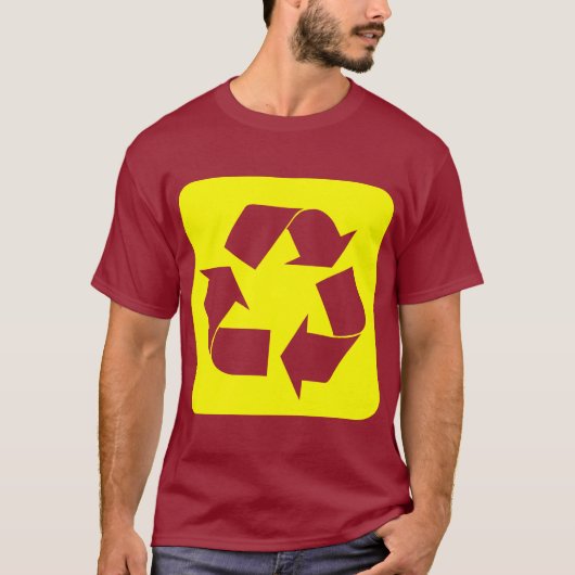 Recycelnd Zeichen - Gelb T-Shirt (Vorderseite)