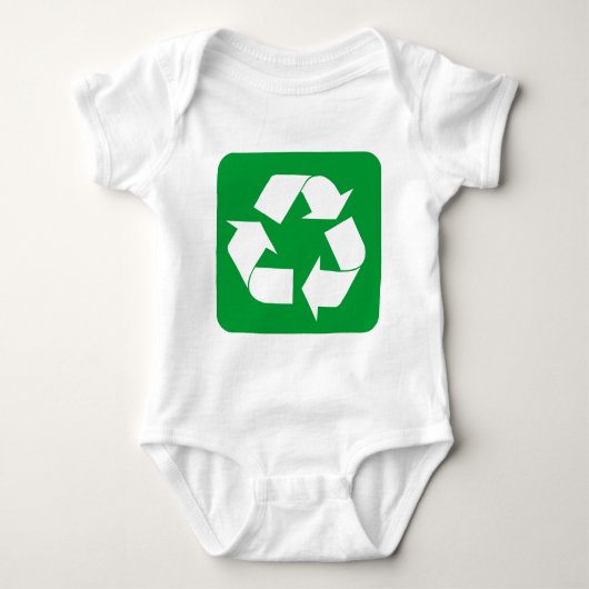 Recycelnd Zeichen - grün Baby Strampler (Vorderseite)