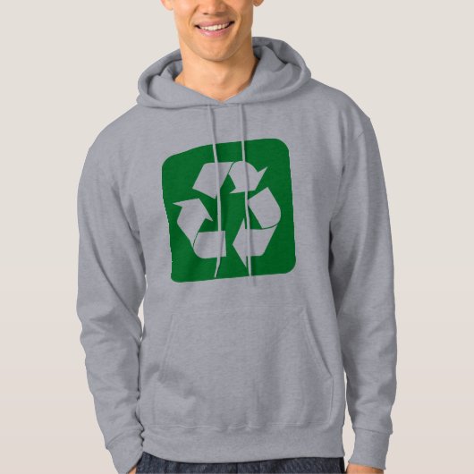 Recycelnd Zeichen - grün Hoodie (Vorderseite)