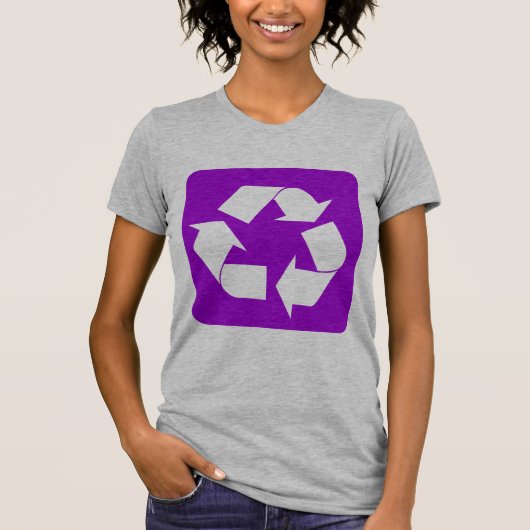 Recycelnd Zeichen - Lila T-Shirt (Vorderseite)