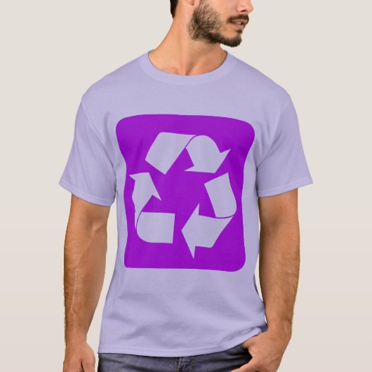 Recycelnd Zeichen - Lila T-Shirt (Vorderseite)