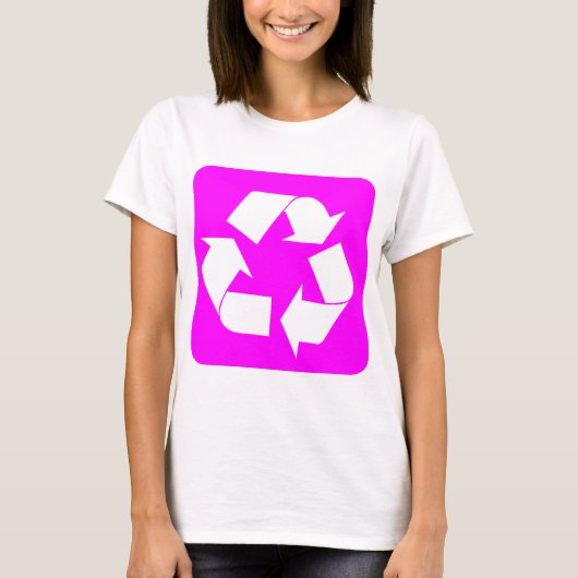 Recycelnd Zeichen - Magenta T-Shirt (Vorderseite)