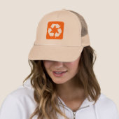Recycelnd Zeichen - Orange Truckerkappe (Beispiel)