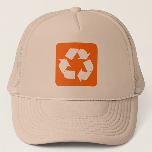 Recycelnd Zeichen - Orange Truckerkappe (Vorderseite)