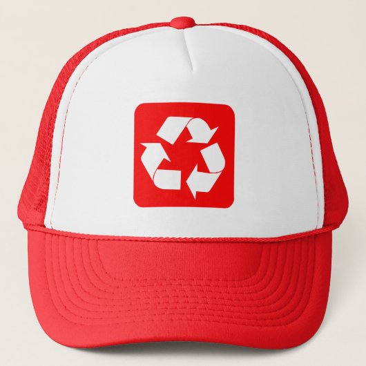 Recycelnd Zeichen - Rot Truckerkappe (Vorderseite)