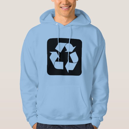 Recycelnd Zeichen - Schwarz Hoodie (Vorderseite)