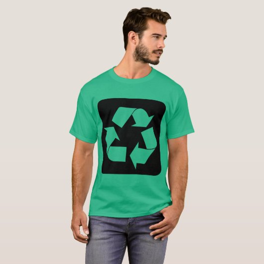 Recycelnd Zeichen - Schwarz T-Shirt (Vorne ganz)