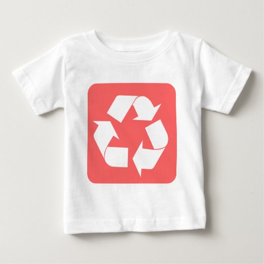 Recycelnd Zeichen - Tropenrosa Baby T-shirt (Vorderseite)
