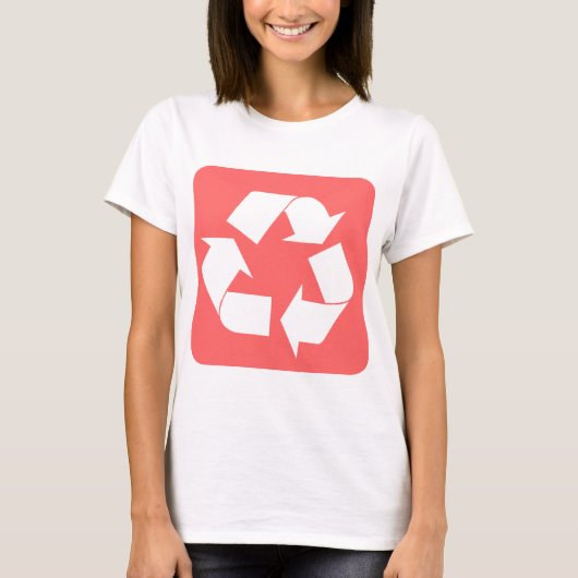 Recycelnd Zeichen - Tropenrosa T-Shirt (Vorderseite)