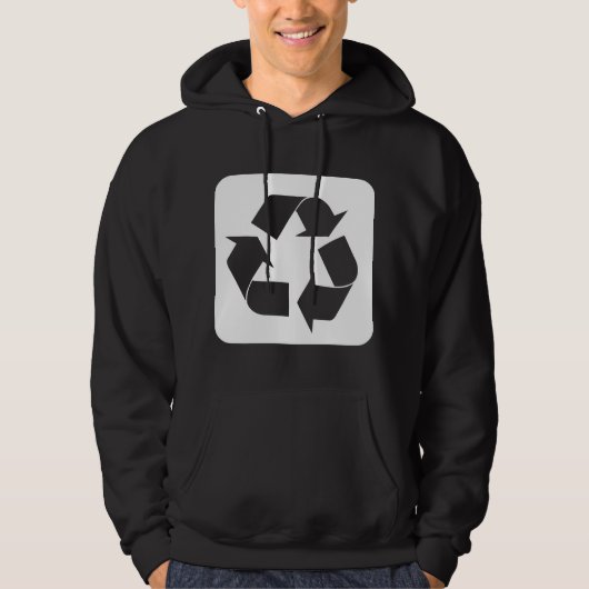Recycelnd Zeichen - Weiß Hoodie (Vorderseite)