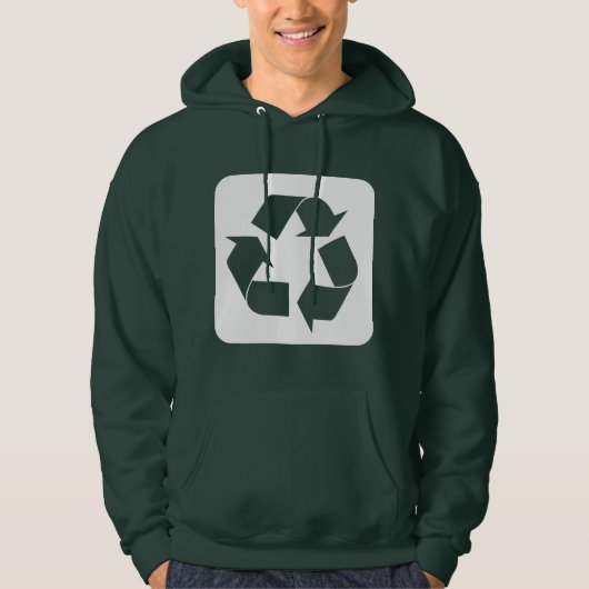 Recycelnd Zeichen - Weiß Hoodie (Vorderseite)