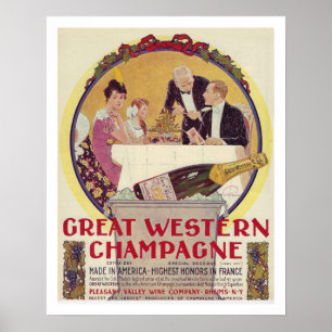 RECYCELTE KUNST: CHAMPAGNE-WERBUNG C.1915 POSTER