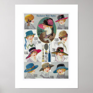 RECYCELTE KUNST: MODEKATALOGSEITE FÜR 1920 POSTER