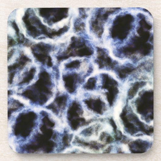 recyceltes Indigo Shibori : Getränkeuntersetzer (Vorderseite)