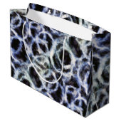 recyceltes Indigo Shibori : Große Geschenktüte (Rückseite Schrägansicht)