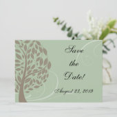 Recyceltes Papier Grün Öko Baum Foto Save the Date (Stehend Vorderseite)