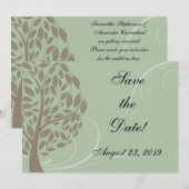 Recyceltes Papier Grün Öko Baum Foto Save the Date (Vorne/Hinten)
