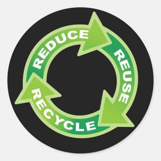 Recyceltest-Aufkleber reduzieren Runder Aufkleber (Vorderseite)
