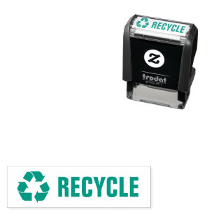 Recyceltest der Briefmarke für die Symbolselbstfär Permastempel