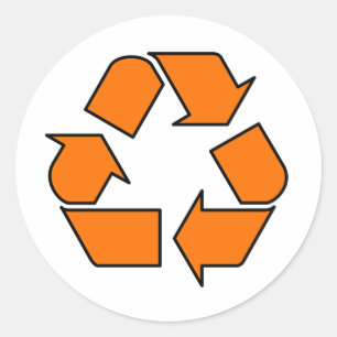 Recyceltest-Symbol-Pfeil 3R für die Wiederverwendu Runder Aufkleber