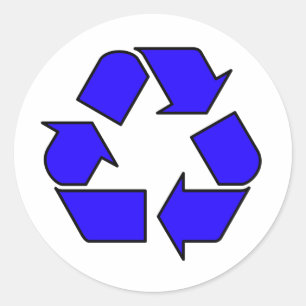 Recyceltest-Symbol-Pfeil 3R für die Wiederverwendu Runder Aufkleber
