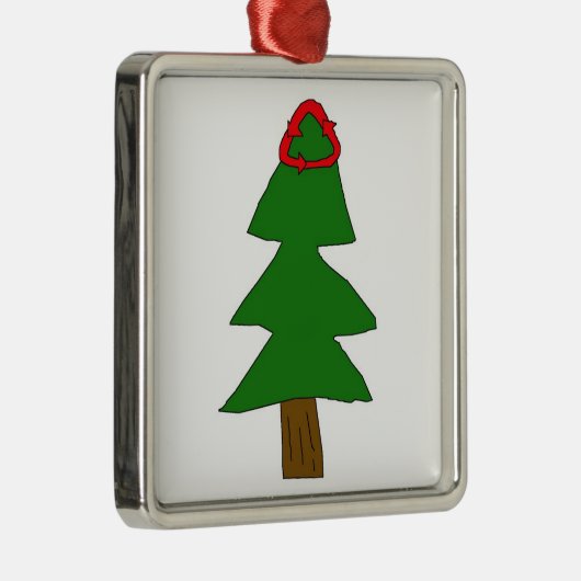 Recycle-Baumschmuck Silbernes Ornament (Rechts)