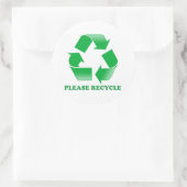 Recycle bitte. Recycelnd Bewusstsein. Geh grün! Runder Aufkleber (Tasche)