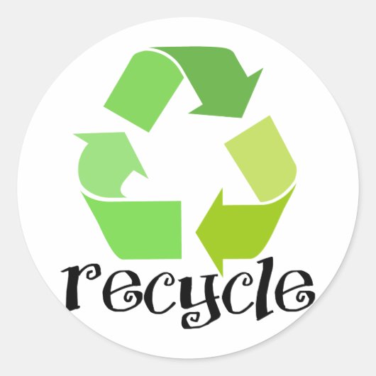 Recycle das Symbol! Runder Aufkleber (Vorderseite)
