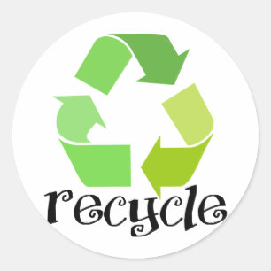 Recycle das Symbol! Runder Aufkleber
