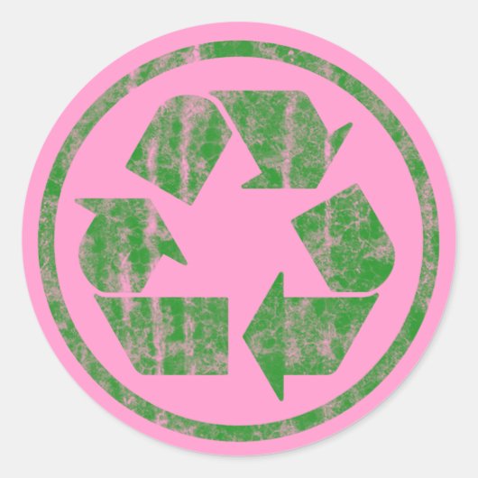 Recycle, den Planeten Erde zu retten, Symbol Runder Aufkleber (Vorderseite)