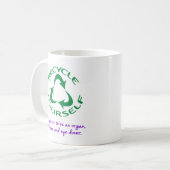 Recycle dich selbst kaffeetasse (Vorderseite Links)