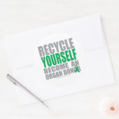 Recycle dir selbst Organspender Runder Aufkleber (Umschlag)