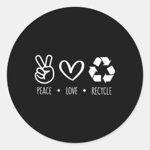 Recycle Earth Day Teacher Teens Recycle Peace Lo Runder Aufkleber