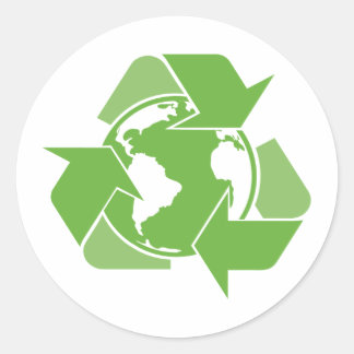 Recycle Earth Green Runder Aufkleber