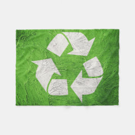 Recycle ein Symbol auf Grunge Hintergrund. Grünes  Fleecedecke