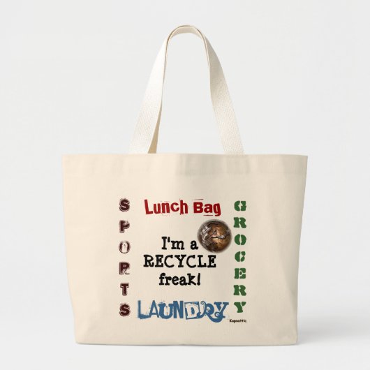 Recycle Freak Tote Bag Jumbo Stoffbeutel (Vorne)