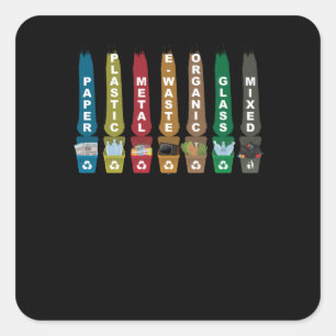 Recycle Garbage Quadratischer Aufkleber