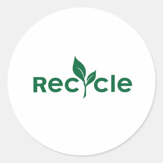 Recycle - gehen Sie zu einem kleinen grünen Aufkle Runder Aufkleber (Vorderseite)