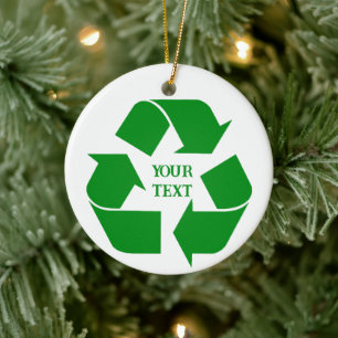 Recycle Grün Symbol Foto Weihnachten Keramik Ornament