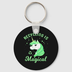 Recycle ist magisches Einhorn Erde Tag T Shirt Schlüsselanhänger