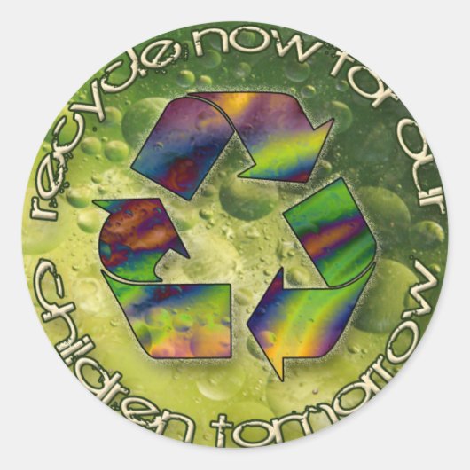 recycle jetzt runder aufkleber (Vorderseite)