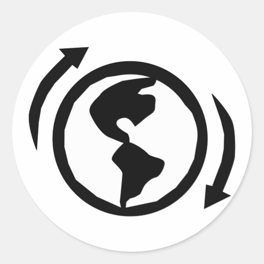 Recycle jetzt. runder aufkleber (Vorderseite)