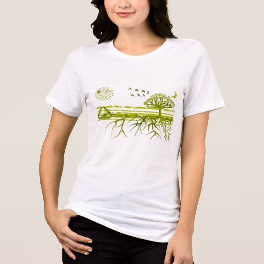 Recycle - Maßgeschneidert Tri-Blend Shirt (Vorderseite)
