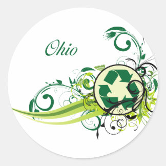 Recycle Ohio Runder Aufkleber