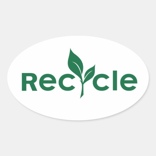 Recycle Ovaler Aufkleber (Vorderseite)
